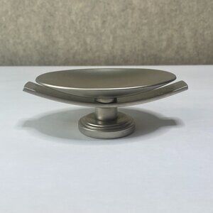 Metal Footed Pedestal Pewter Finish Soap Dish
